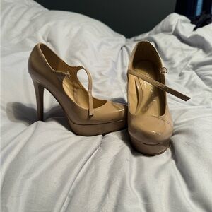 Tan closed toe heel